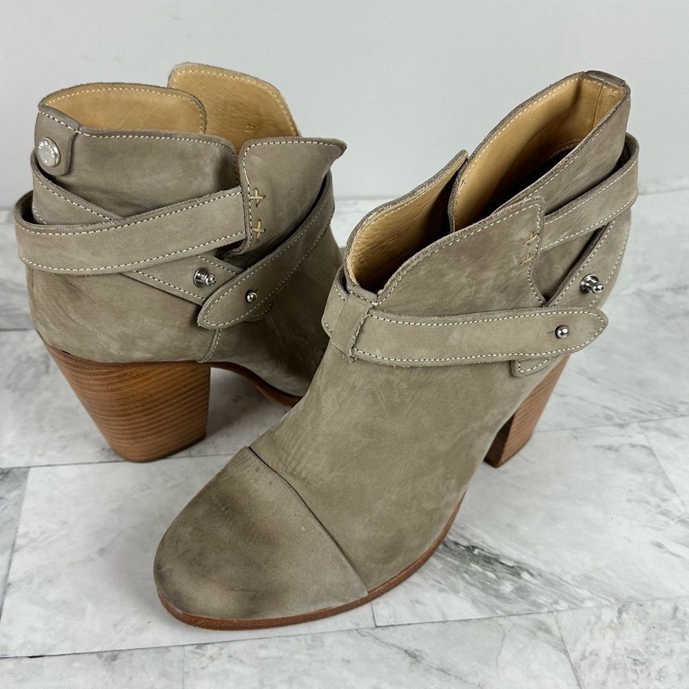 Rag & Bone Boots Ankle Booties Tan Taupe Suede Leather sz 39